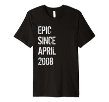 Load image into Gallery viewer, Great 11th Birthday Gift T Shirt Born In April 2008