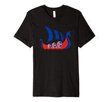 Load image into Gallery viewer, Iceland Viking Ship Shirt Icelandic Flag Dragon Boat Premium T-Shirt