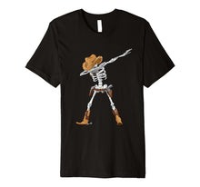 Load image into Gallery viewer, Dabbing Skeleton T Shirt Kids Cowboy Hat Halloween Funny Dab