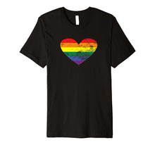 Load image into Gallery viewer, LGBT Pride Month Rainbow Heart Premium T Shirt