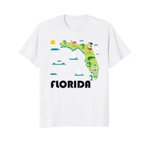 Load image into Gallery viewer, Florida State Home T-shirt Vintage Map Tourist Tee Shirt