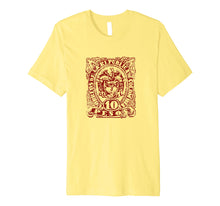 Load image into Gallery viewer, 10 Pesos Columbia Postage Stamp T shirt - Maroon Stencil Art
