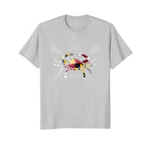 Load image into Gallery viewer, Boys Lacrosse Shirt Sticks Crossed Crab LAX Maryland Flag