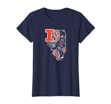 Load image into Gallery viewer, Illinois Fighting Illini Paisley State T-Shirt - Apparel