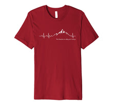 Load image into Gallery viewer, The Mountains are calling and I must go heart beat tshirt