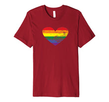 Load image into Gallery viewer, LGBT Pride Month Rainbow Heart Premium T Shirt