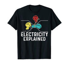 Load image into Gallery viewer, Ohm Volt Amp Electricity Explained Funny Electrician Nerd T-Shirt-421329