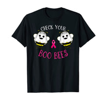Load image into Gallery viewer, Breast Cancer Awareness Funny Check your Boo bees women T-Shirt