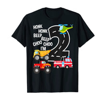 Load image into Gallery viewer, Kids Trucks 2nd Birthday Party Toddler I'm 2 Year Old Bday T-Shirt
