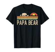 Load image into Gallery viewer, Mens Papa Bear Vintage Art Daddy Wildling Father's Day Dad T-Shirt-423569
