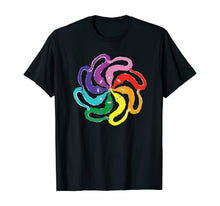 Load image into Gallery viewer, Funny Fuzzy Worm on a String Meme Rainbow Mandala T-Shirt
