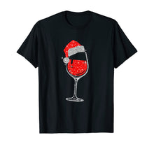 Load image into Gallery viewer, Wine Glasses Santa Hat Christmas Tee Funny Wine Lover Gifts T-Shirt