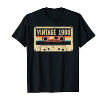 Load image into Gallery viewer, Vintage 1980 40 years Awesome 40th birthday Retro Cassette T-Shirt-258231