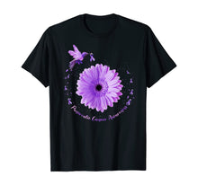 Load image into Gallery viewer, Hummingbird Purple Sunflower Pancreatic Cancer Awareness T-Shirt