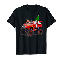 Load image into Gallery viewer, Monster Red Truck With Santa, Christmas Tree, Reindeer T-Shirt