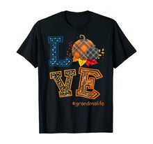 Load image into Gallery viewer, Womens LOVE Grandma Life Plaid Pumpkin Fall Thanksgiving T-Shirt
