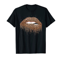 Load image into Gallery viewer, Womens Cool Lips Bite Kiss Me Leopard Print Cheetah T-Shirt-155736