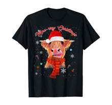 Load image into Gallery viewer, Scottish Highland Cow Merry Christmas Snow Gift T-Shirt