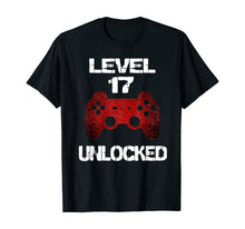 Load image into Gallery viewer, Level 17 Unlocked Boys 17th Birthday 17 Year Old Gamer Gift T-Shirt-215611