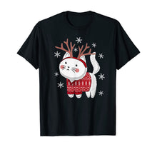 Load image into Gallery viewer, Ugly Christmas Sweater Cat Deer T-Shirt