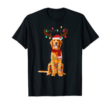 Load image into Gallery viewer, Cute Golden Retriever Christmas Lights Reindeer Pajamas T-Shirt