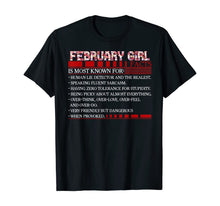 Load image into Gallery viewer, February Girl Fact Is Most Known For Human Lie Detector T-Shirt