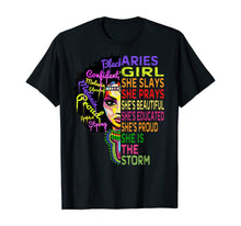 Load image into Gallery viewer, Aries Girl She Slays & Prays - February March Birthday Gift T-Shirt-274410