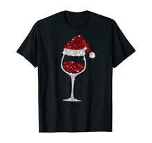 Load image into Gallery viewer, Wine Glasses Santa Hat Christmas Wine Lover T-Shirt