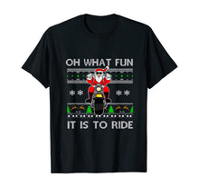 Load image into Gallery viewer, Oh What Fun It Is To Ride Santa Biker Ugly Sweater Present T-Shirt