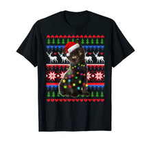 Load image into Gallery viewer, Santa Black Cat Christmas Light Ugly Christmas Sweater T-Shirt
