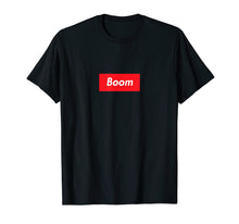 Load image into Gallery viewer, Boom T-Shirt - Red Box White Letters