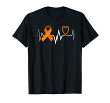 Load image into Gallery viewer, Heartbeat Orange Ribbon Kidney Cancer Awareness Shirt