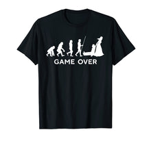 Load image into Gallery viewer, Game Over Wedding Groom Bachelor T-Shirt Funny Evolution