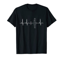 Load image into Gallery viewer, Airplane Pilot Shirt Pilot Heartbeat T-Shirt Flying Gift Tee