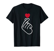Load image into Gallery viewer, Cute Saranghae Korean Finger Heart K-Pop K-Drama Love Shirt