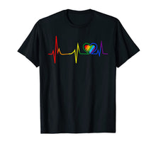 Load image into Gallery viewer, LGBT Rainbow Heartbeat T-shirt Gay and Lesbian Pride