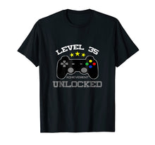 Load image into Gallery viewer, 35th Birthday Gift T Shirt - Level 35 Achievement Unlocked