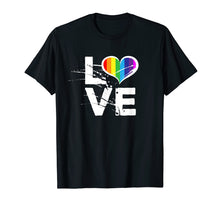 Load image into Gallery viewer, Love Heart Rainbow LGBT Pride LGBTQ T Shirt Gay Lesbian Gift