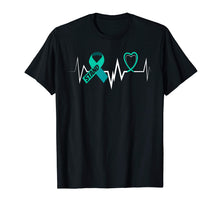 Load image into Gallery viewer, Heartbeat Sexual Assault Awareness Shirt Teal Ribbon Shirt