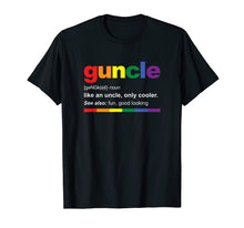Load image into Gallery viewer, Mens Guncle Definition Rainbow T-Shirt Funny Gift for Gay Uncle
