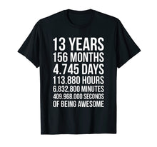 Load image into Gallery viewer, Awesome 13th Birthday Shirt Funny 13 Year Old Birthday Gift