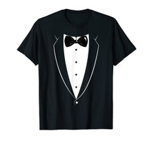 Load image into Gallery viewer, Black And White Tuxedo With Bow tie Funny Novelty T Shirt