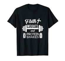 Load image into Gallery viewer, Faith Weights Christian Gym Humor Exercise Workout Shirt