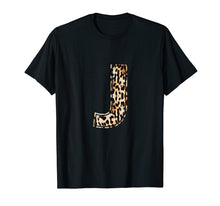Load image into Gallery viewer, Cool Letter J Initial Name Leopard Cheetah Print T-Shirt