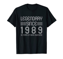 Load image into Gallery viewer, 30th Birthday T Shirt - 30 Years Of Being Awesome Since 1989