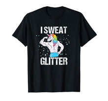 Load image into Gallery viewer, I Sweat Glitter Shirt Unicorn Gym Tee | Men Women Kids Gift