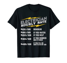 Load image into Gallery viewer, Hourly Rate Gift T-Shirt for Electrician | Funny Electrician