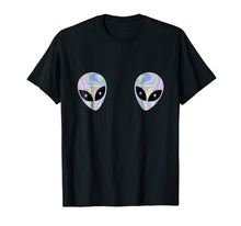 Load image into Gallery viewer, Alien Heads Boobs Shirt Colorful Rave Ufo Shirt Believe Tee