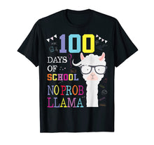 Load image into Gallery viewer, 100 Days of School Shirt No Probllama Llama 100th day tshirt