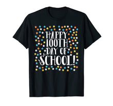 Load image into Gallery viewer, Teacher T-Shirt Happy 100th Day of School 100 Stars